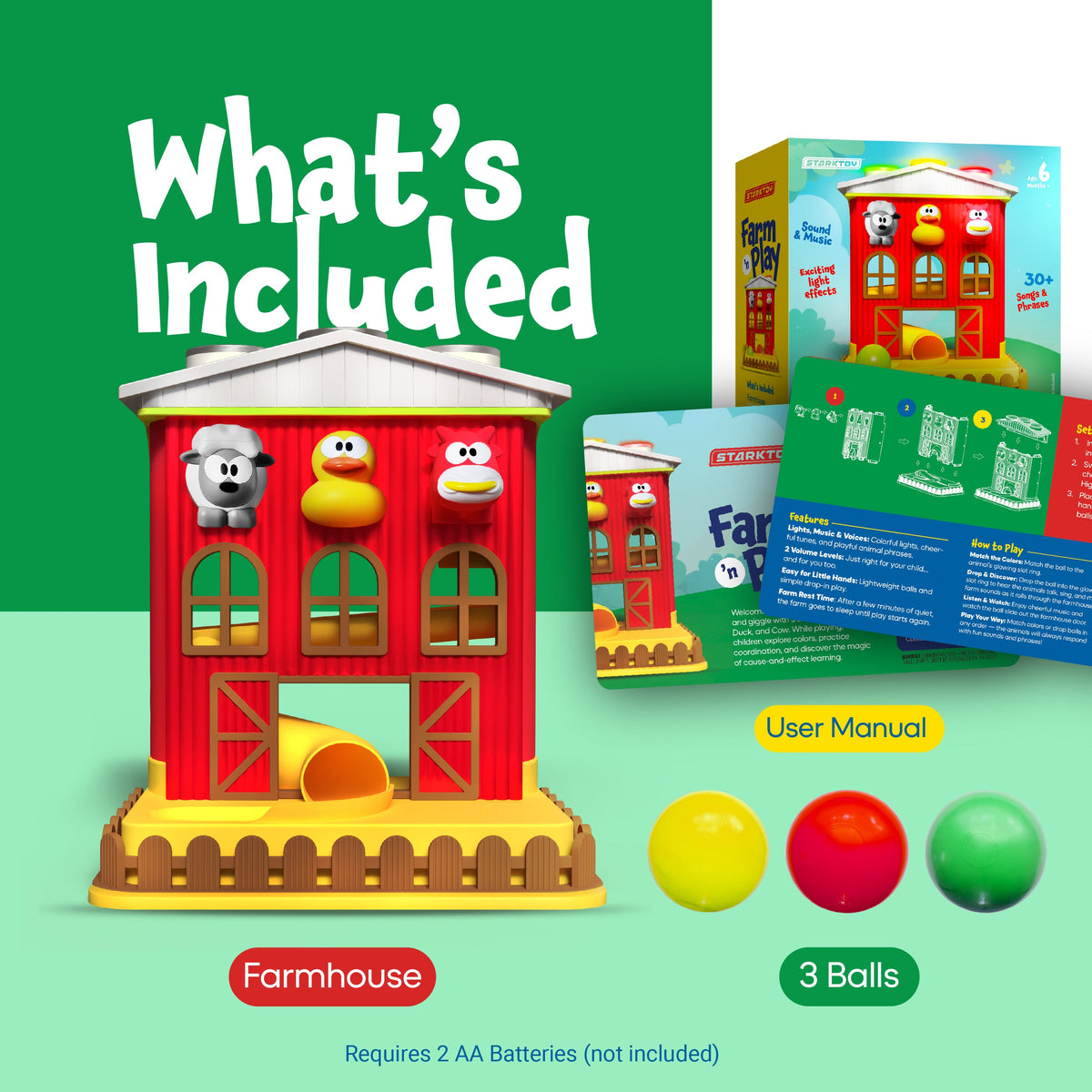 StarkToy Farm 'n Play Pound-A-Ball Barn House - Learning Toy — toddler, view 5 | Judaica Square Lakewood