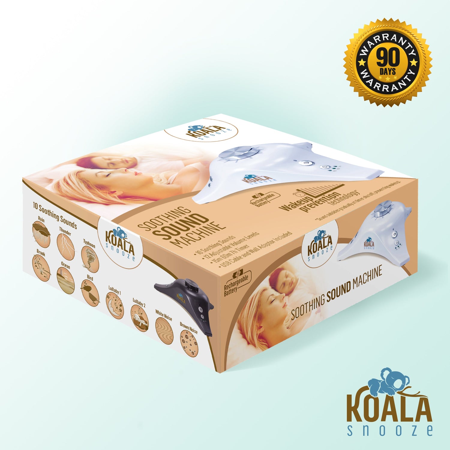 Koala Snooze Soothing Sound Machine - Baby White Noise & Lullabies — product view, view 5 | Judaica Square Lakewood