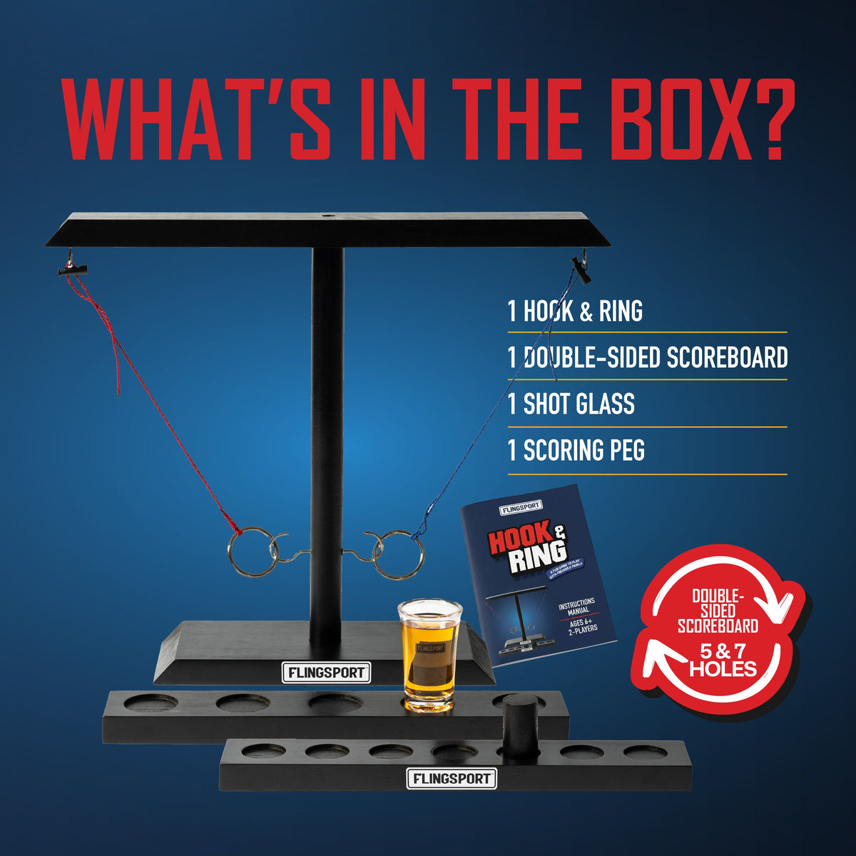 FlingSport Hook & Ring Toss Game - Table Top Edition — product view, view 7 | Judaica Square Lakewood