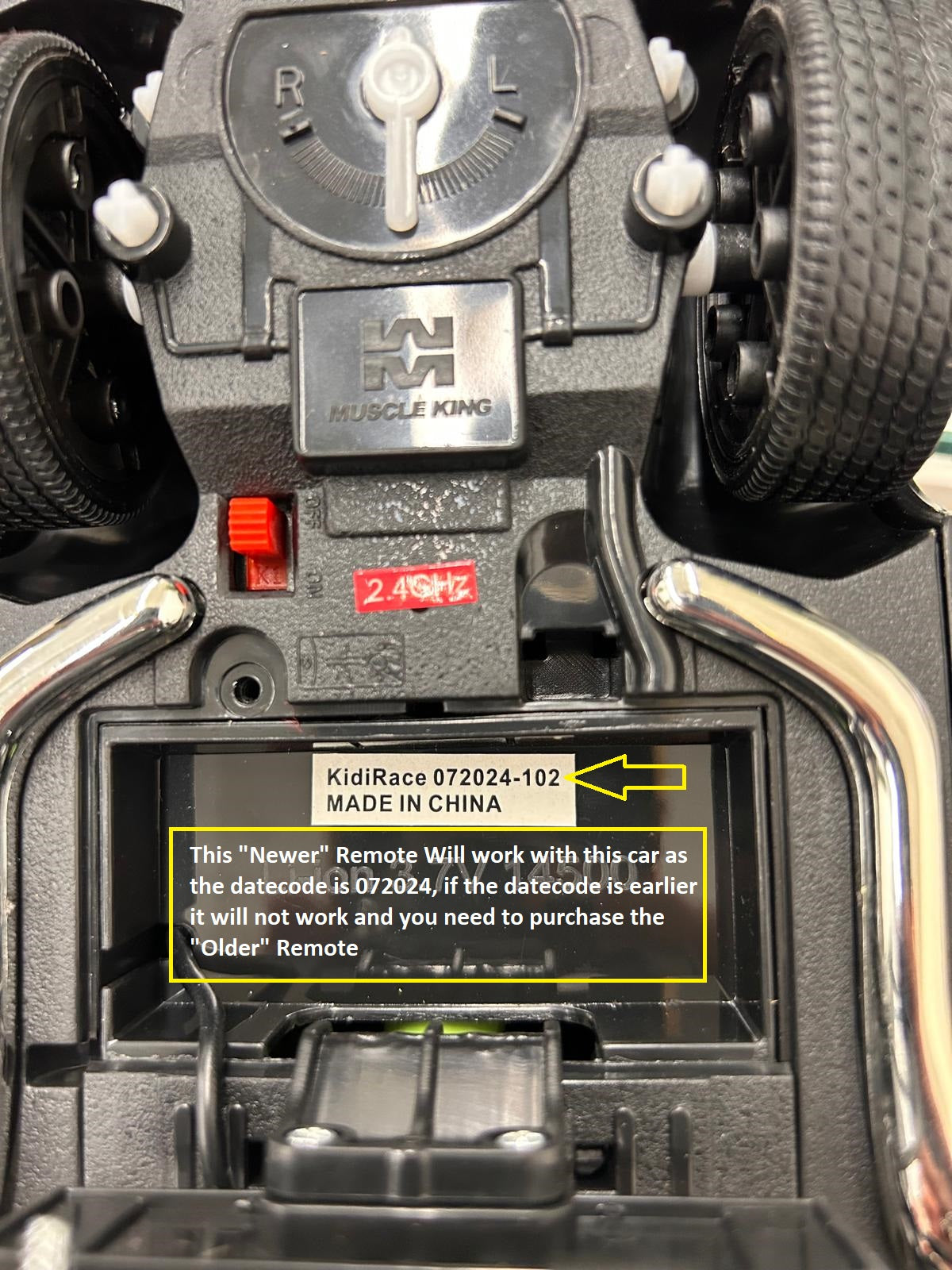 Remote For KidiRace RC Remote Control Police Car (Newer models Only) (Replacement Part) — genuine, view 2 | Judaica Square Lakewood