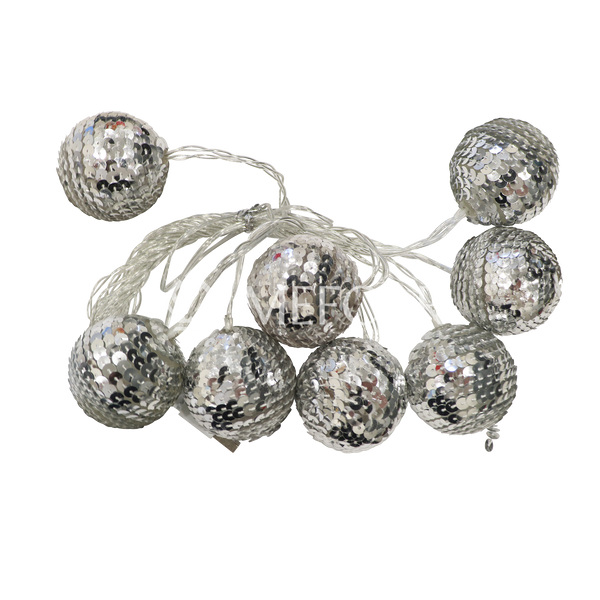 Noy Sukkah, LED Sequins Balls- SILVER - Sukkah Decorations
