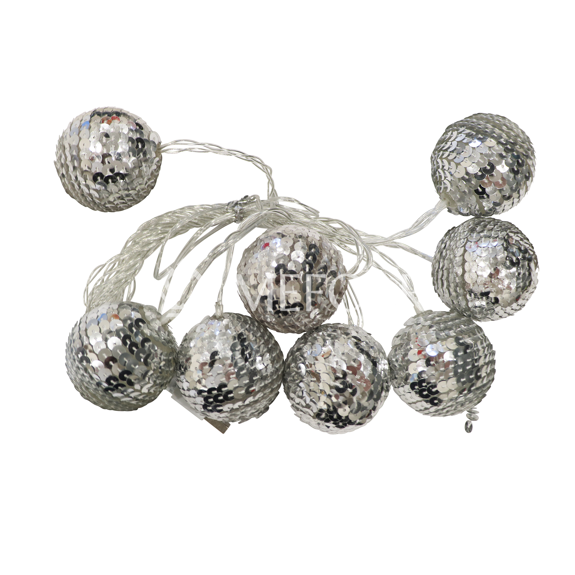 Noy Sukkah, LED Sequins Balls- SILVER - Sukkah Decorations