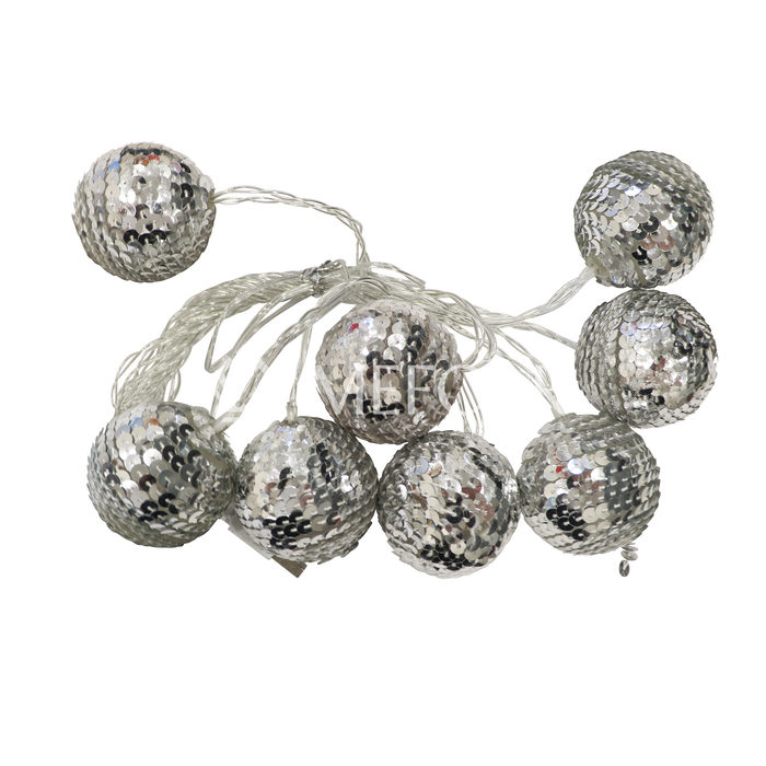 Noy Sukkah, LED Sequins Balls- SILVER - Sukkah Decorations