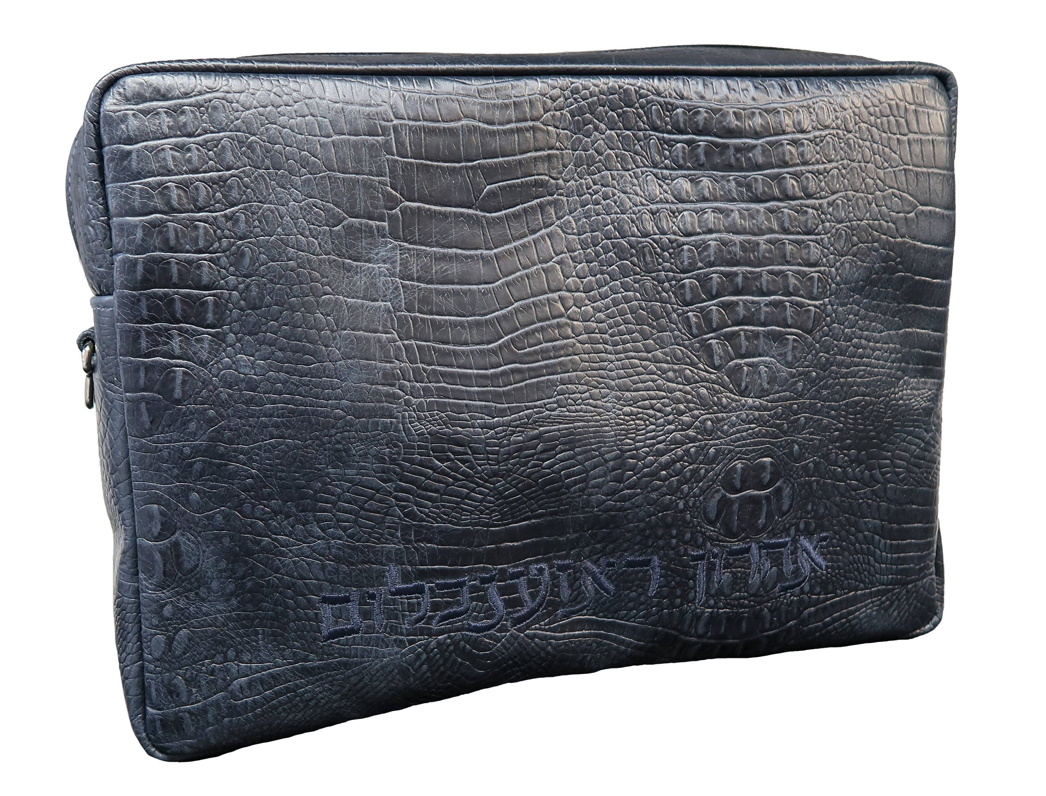 Prestige Custom Croc Tallit & Tefillin Bag — Travel & Compact Design (1040F-NV)