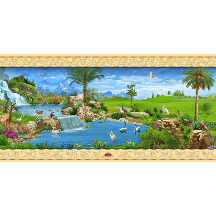 Sukkah Mural - Printed on Fabric, Mega Size - Scenery  (4' 11" x 9' 10") - Judaica Posters & Murals