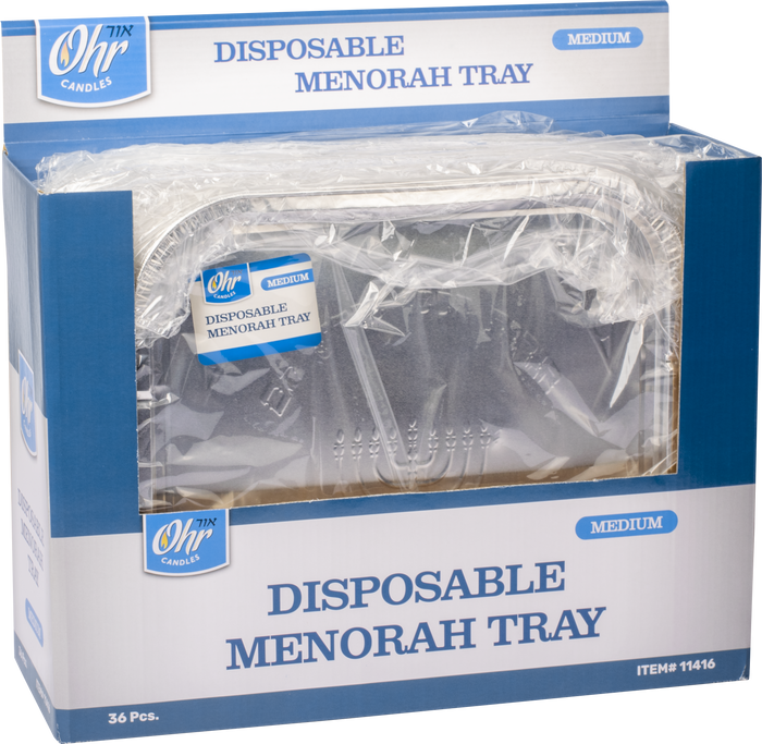 Medium Disposable Menorah Tray — mid-size drip tray under a menorah | Judaica Square Lakewood