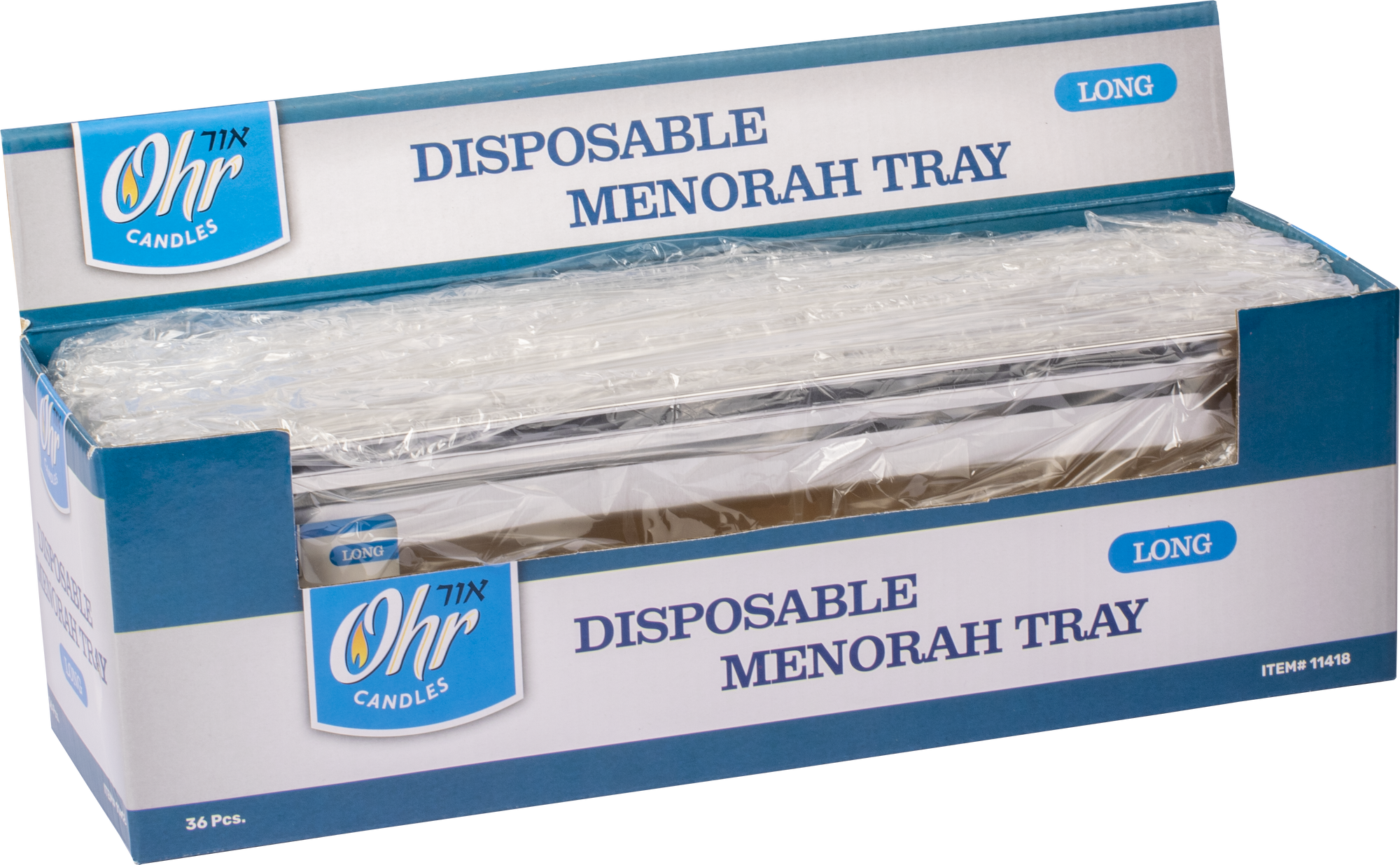 Disposable Menorah Tray Long - Ohr — Judaica Square