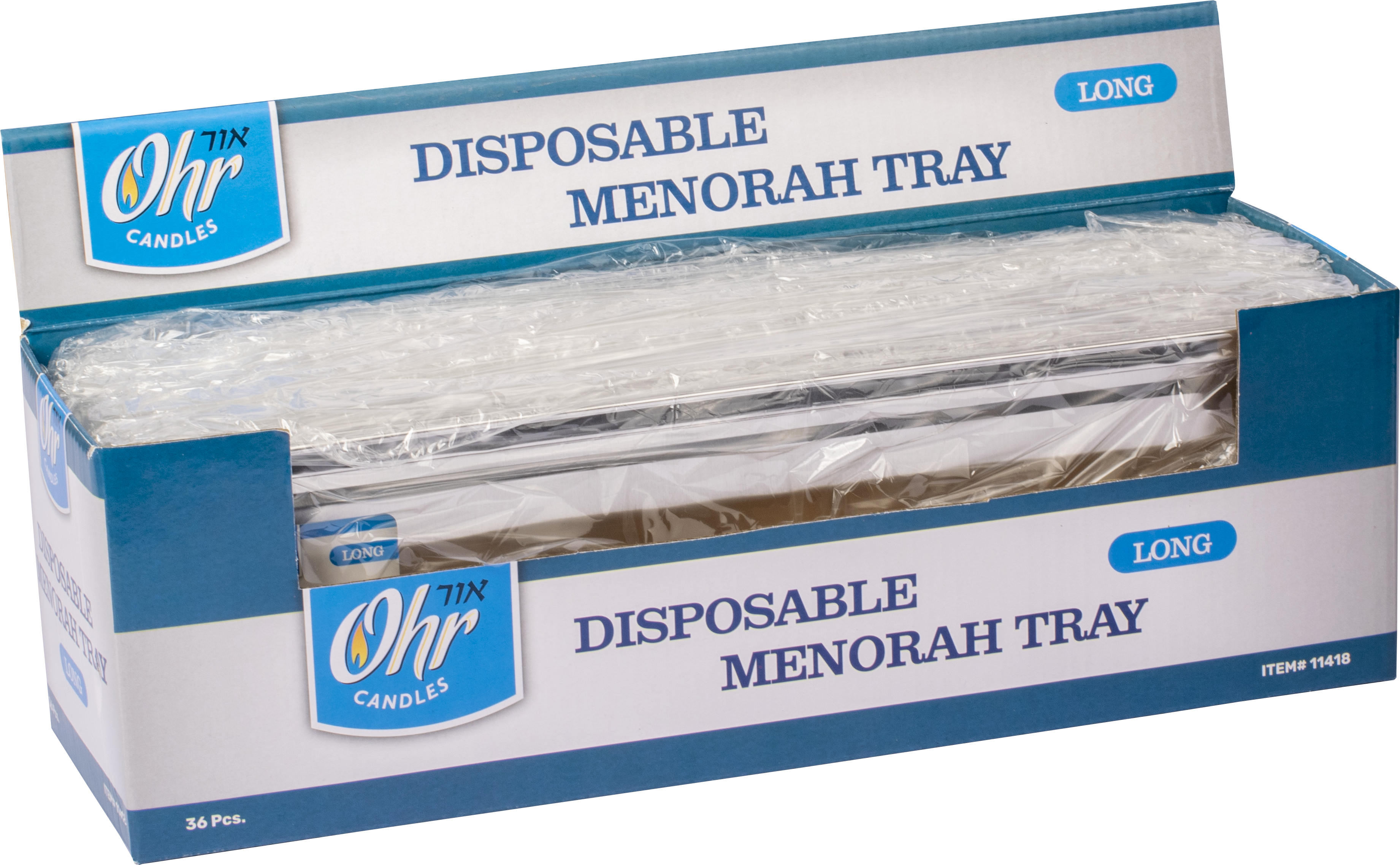 Disposable Menorah Tray Long - Ohr — Judaica Square