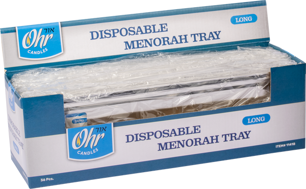 Disposable Menorah Tray Long - Ohr — Judaica Square