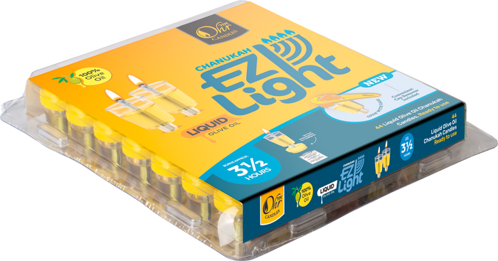 EZ Light Liquid 3.5 Hour Menorah Oil Cups — tall clear fuel cups with centred wicks | Judaica Square Lakewood
