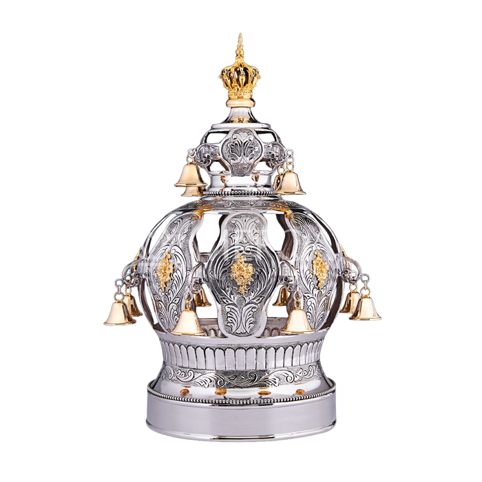 Silver Torah Crown: Style 1153 - Torah Rollers & Atzei Chaim