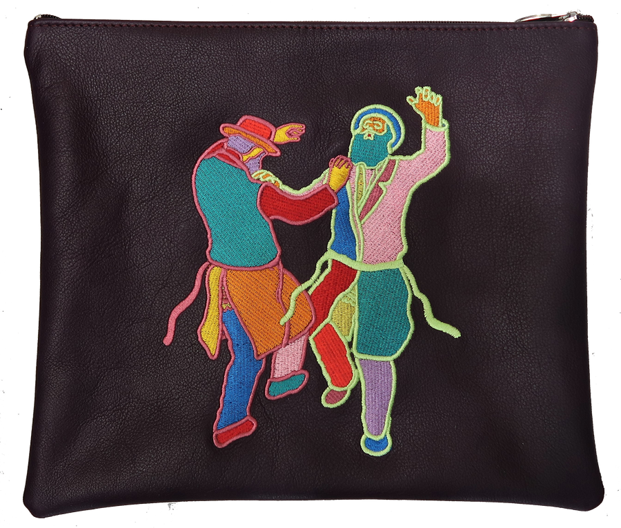 Personalization preview — Imperial Leather Tallit & Tefillin Bag — Plum