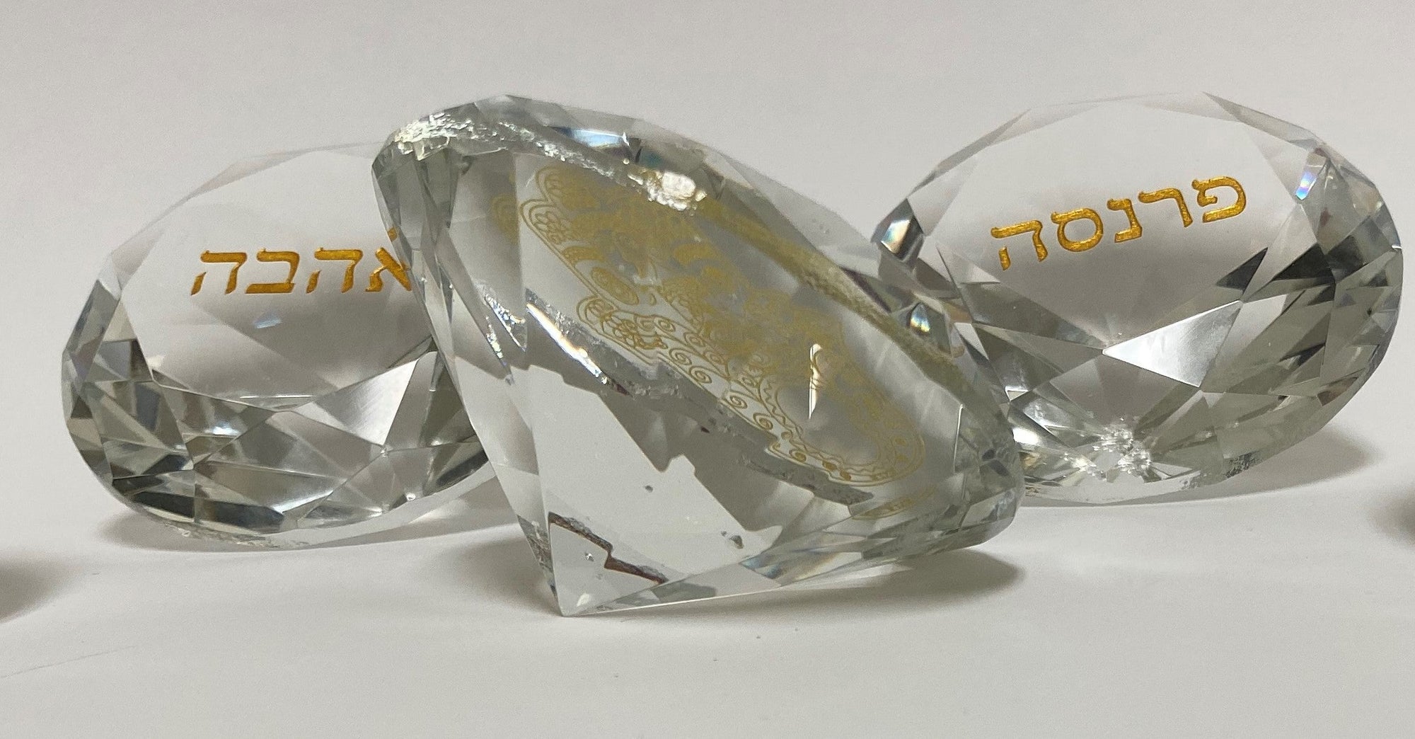 Set of 7 Crystal Diamond Shaped Napkin Weights-- Blessings (SHB-11700)