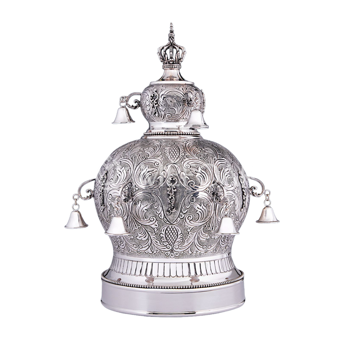 Silver Torah Crown: Style 1190 - Torah Rollers & Atzei Chaim
