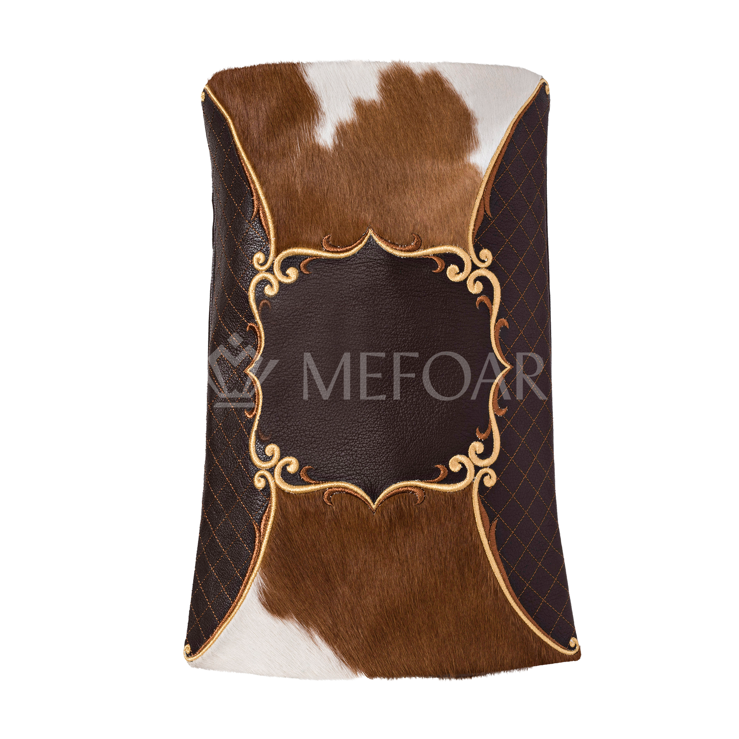 Fur and Leather Torah Mantle -style 368-Brown - Image 2