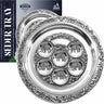 Silver-Plated Seder Plate 12 Inch — compact silver seder plate with pressed wells | Judaica Square Lakewood