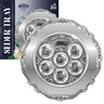 Silver-Plated Seder Plate NM12405 — 12 inch silver plate with six wells in gift box | Judaica Square Lakewood