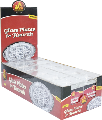 Ka'arah Glass Dishes, Medium — six clear glass seder plate dishes | Judaica Square Lakewood
