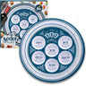 Melamine Seder Plate Blue and White — 12-inch two-tone seder plate | Judaica Square Lakewood