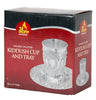 Silver-Plated Kiddush Cup and Tray — 5.8 oz cup on a matching footed tray | Judaica Square Lakewood