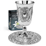 Silver-Plated Kiddush Cup and Tray — 6 oz goblet on a matching round tray | Judaica Square Lakewood