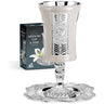 Marble & Silver-Plated Kiddush Cup & Tray NM12496 — polished silver cup with marble tray | Judaica Square Lakewood