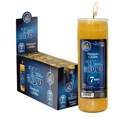 7-Day Beeswax Shiva Candle — 100% Beeswax in a Glass Jar