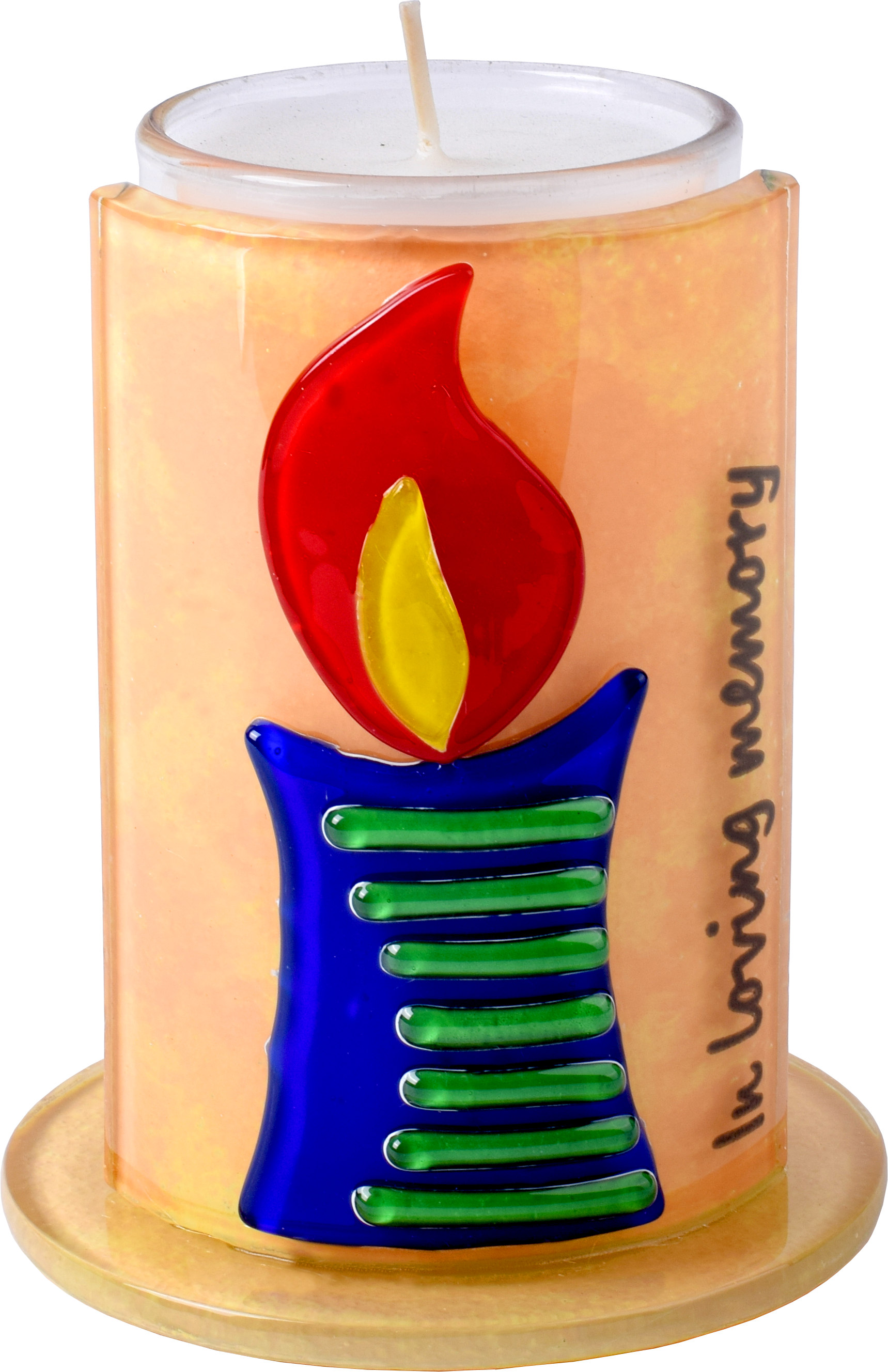 Handmade Glass Memorial Candle Holder — Judaica Square