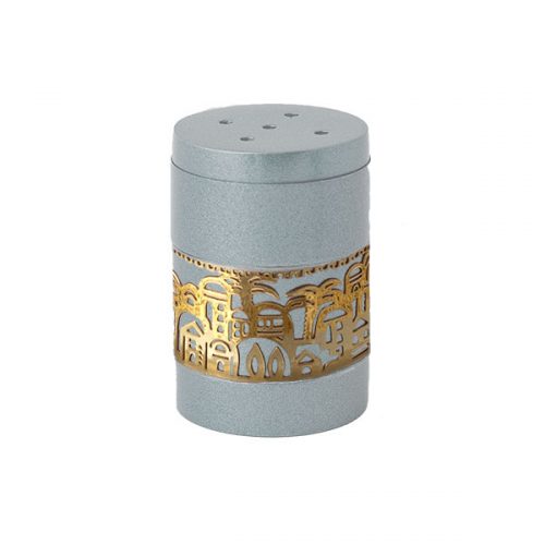 Anodized Aluminum Salt Shaker with Metal Cutout