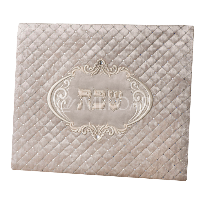 Challah Cover 1317 LUXVELLE QUILTED White Quilted Velvet - Challah Covers