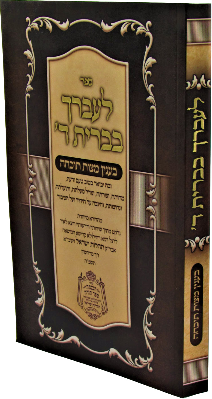 Front cover of L'Avdecha Bevris Hashem B'Inyun Mitzvos Tochecha - ספר לעברך בברית ד' בענין מצות תוכחה