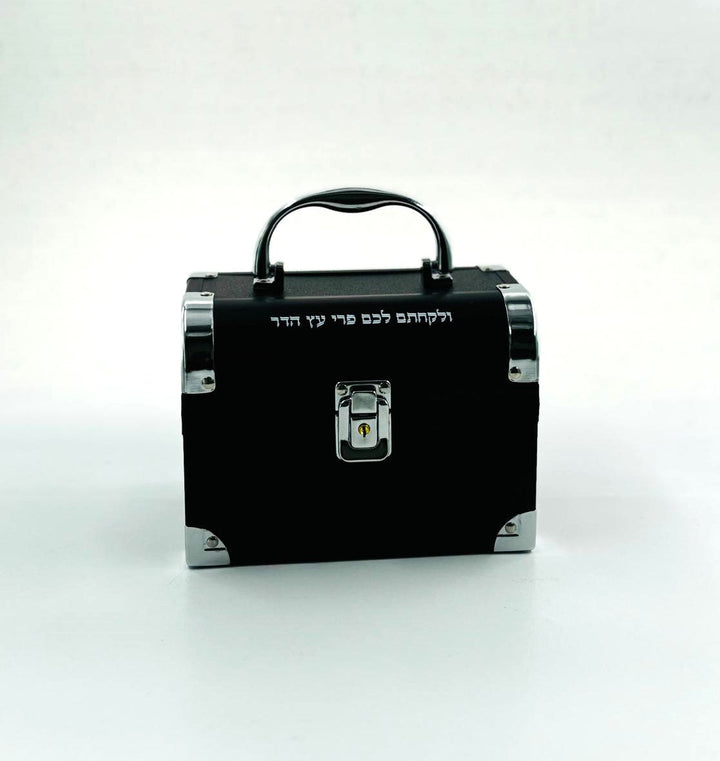 Aluminum Esrog Box Black Chest 7"x5"