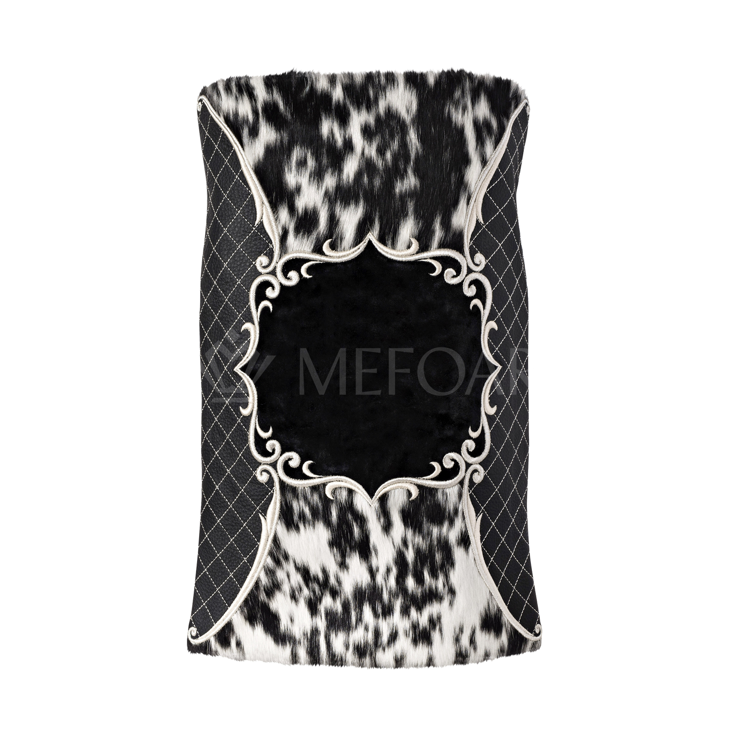 Fur and Leather Torah Mantle -style 368-Black - Image 2