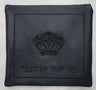 Prestige Leather Tallit & Tefillin Bag — Crown Design, Contemporary Collection (145C-NV)