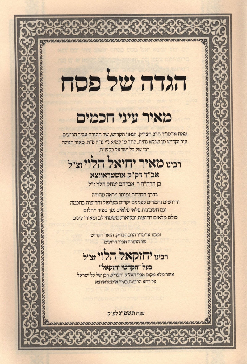 Haggadah Shel Pesach Meir Einei Chachomim HaChodosh - הגדה של פסח מאיר עיני חכמי