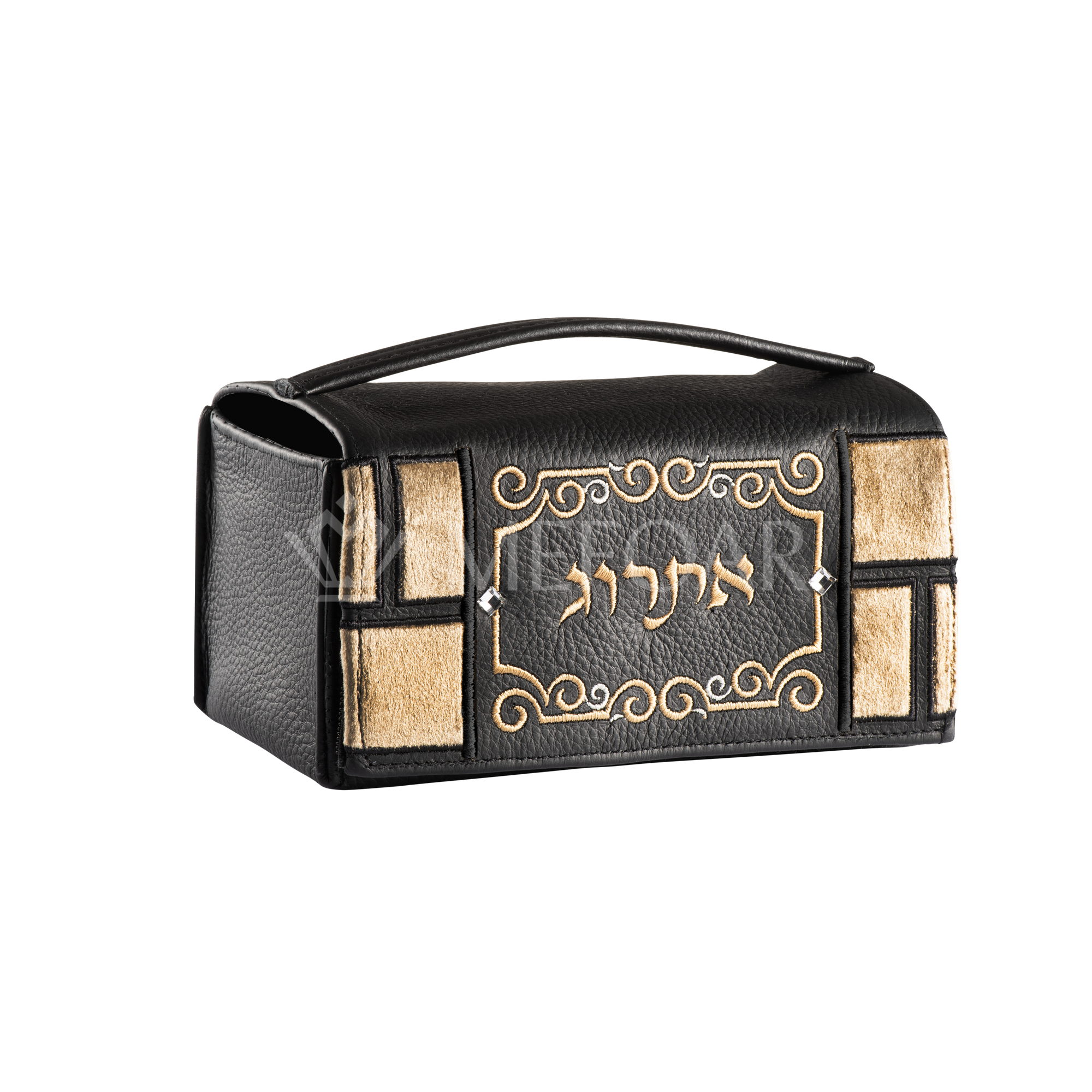 Black Leather Esrog Holder #159 - Lulav & Esrog Holders