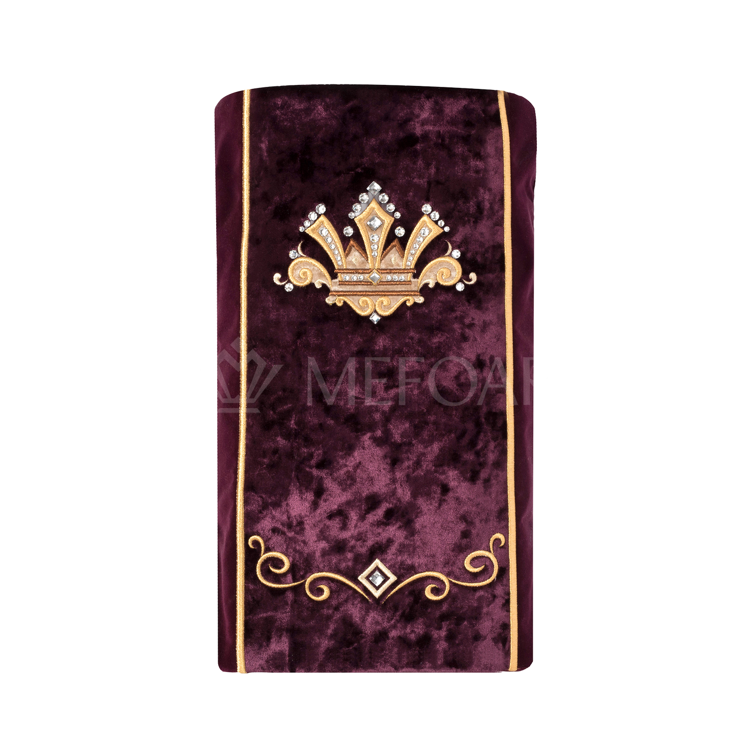 Velvet Torah Mantle -style 345-Burgundy - Image 2
