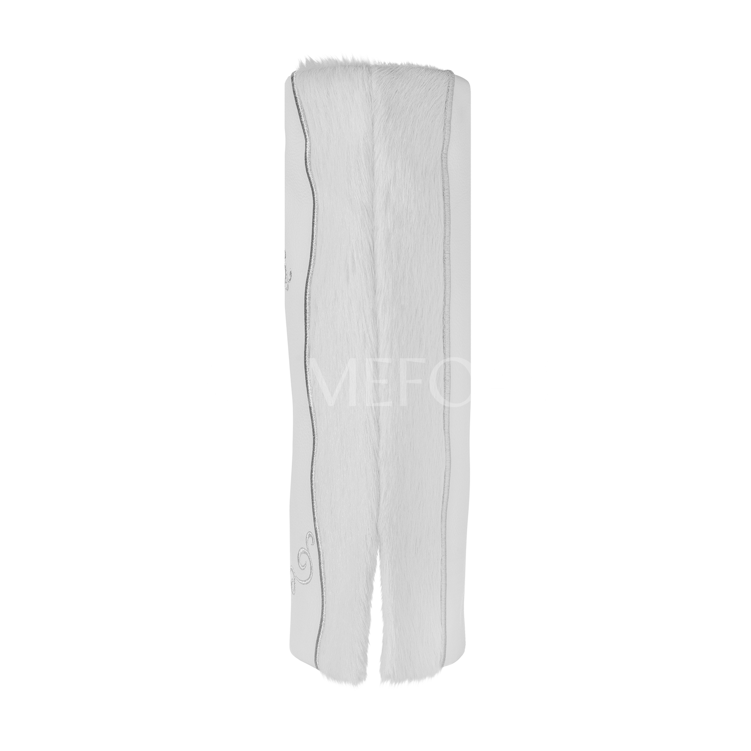 Leather and Fur Torah Mantle -style 345-White - Image 4