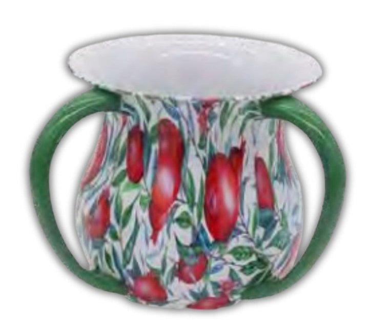 Hadarya Hand Painted Acrylic Washcup-Pomegranate Design