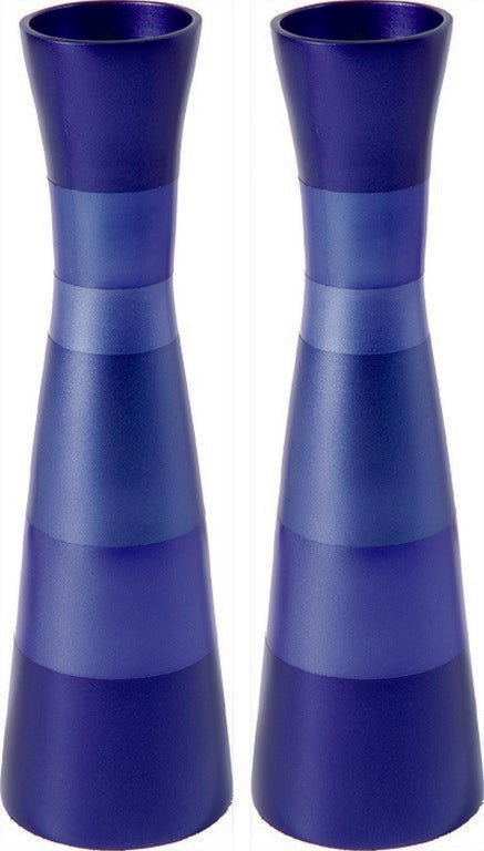 Anodized Aluminum Long Shabbat Candlesticks