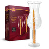 Extra Tall Chupah Havdalah Set — Two extra tall glass holders with beeswax havdalah candles | Judaica Square Lakewood