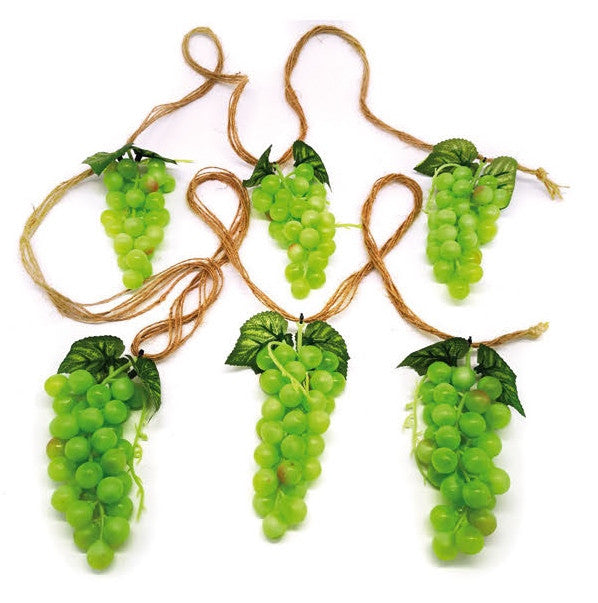 Six Cluster Green Grape Garland On Rope- 9'