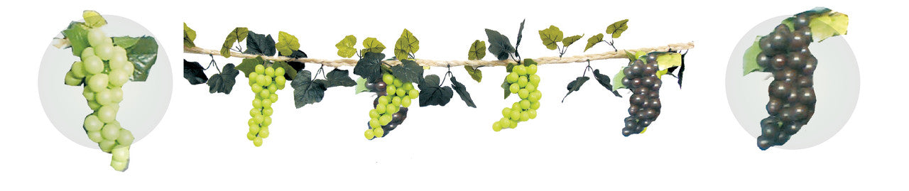 9' Plastic Grape Garland - 10 large clusters  (200218)