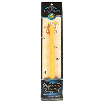 Havdalah Candle #21 — braided beeswax havdalah candle, standard size | Judaica Square Lakewood