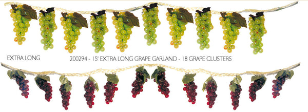 15' Extra Long Grape Garland - 18 Cluster  (200294)