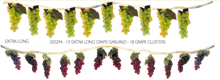 15' Extra Long Grape Garland - 18 Cluster  (200294)