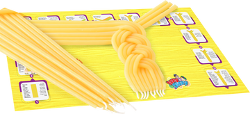 Havdalah Candle Making Kit — nine yellow beeswax strings and braiding mat | Judaica Square Lakewood