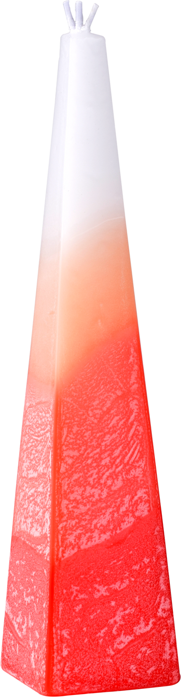Pyramid Havdalah Candle, Red — red pyramid-shaped havdalah candle | Judaica Square Lakewood