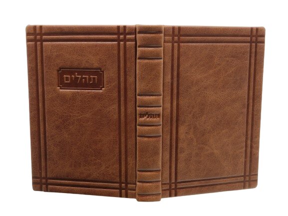 Cover and spine of the medium Tehillim Lehavanah, antique leather in Antique Affordable Border Luggage