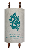 Prestige Velvet Torah Mantel — Shema & Flame Design, Prestige Collection (TM205-SI)